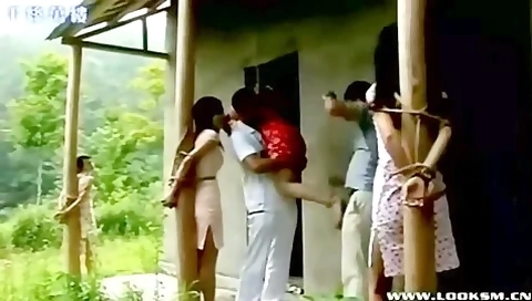 Outdoor Bondage Photoshoot Of Chinese Girls
